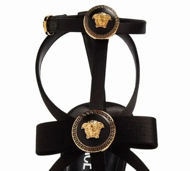 Large Size Shoes High Heels Versace Gianni Ribbon 110mm satin sandals