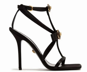 Versace Gianni Ribbon 110mm satin sandals Steelers Heels