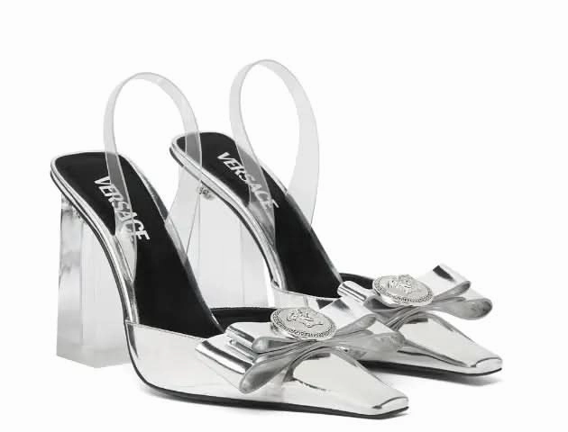 High Glitter Heels Versace Medusa Head metallic leather pumps