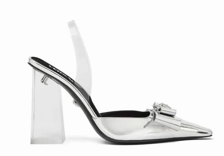 Versace Medusa Head metallic leather pumps High Heels Platform