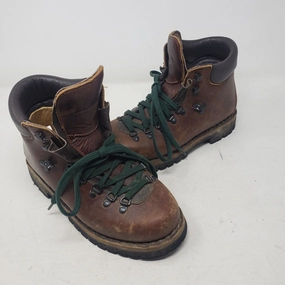 Vibram Sole Hiking Boots Vintage Scarpa LL Bean Brown Leather Norwegian Welt Hiking Boots Mens 8 Vibram