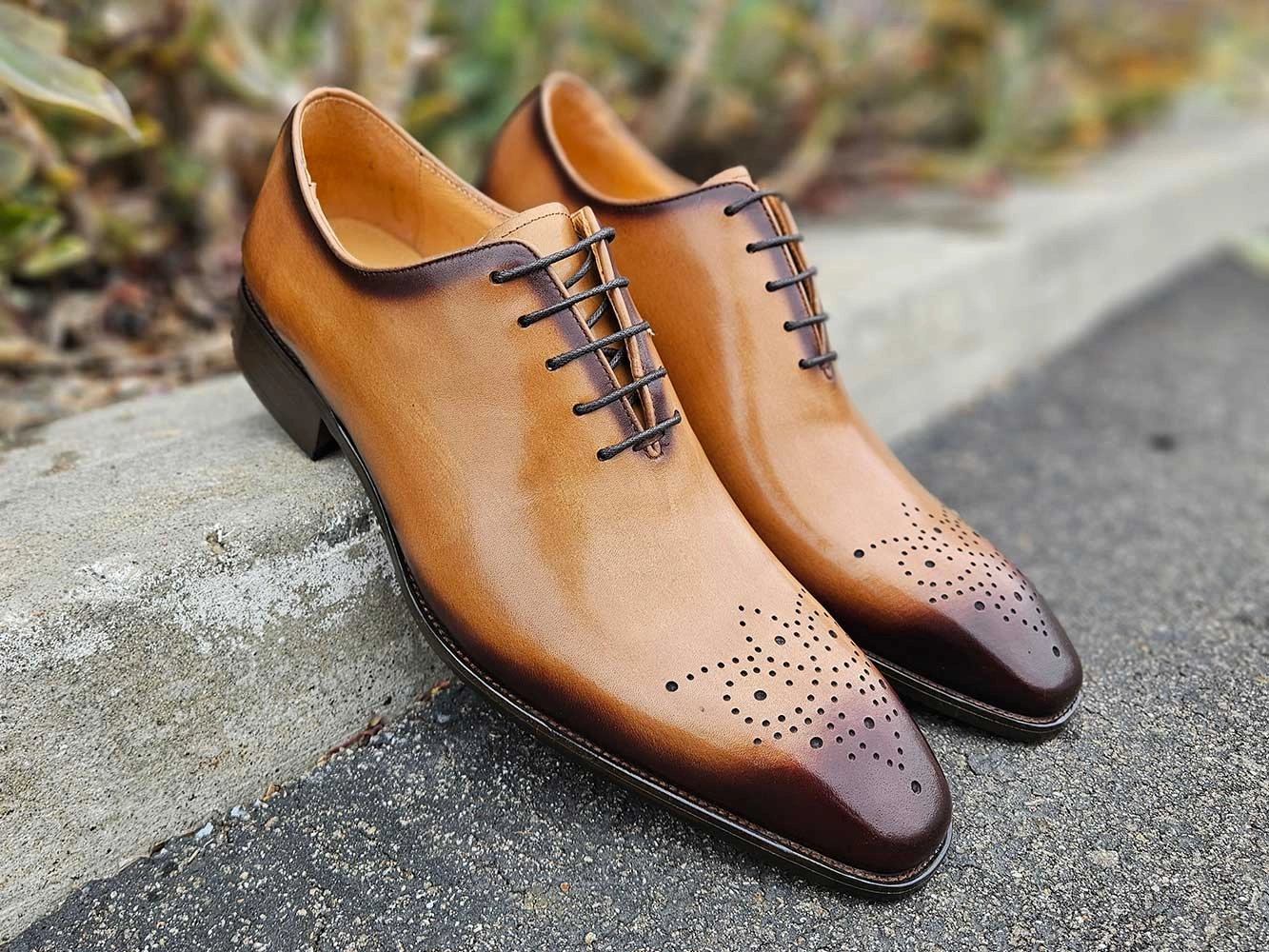 Spiked Oxfords Hand Burnished Wholecut Calf Oxford