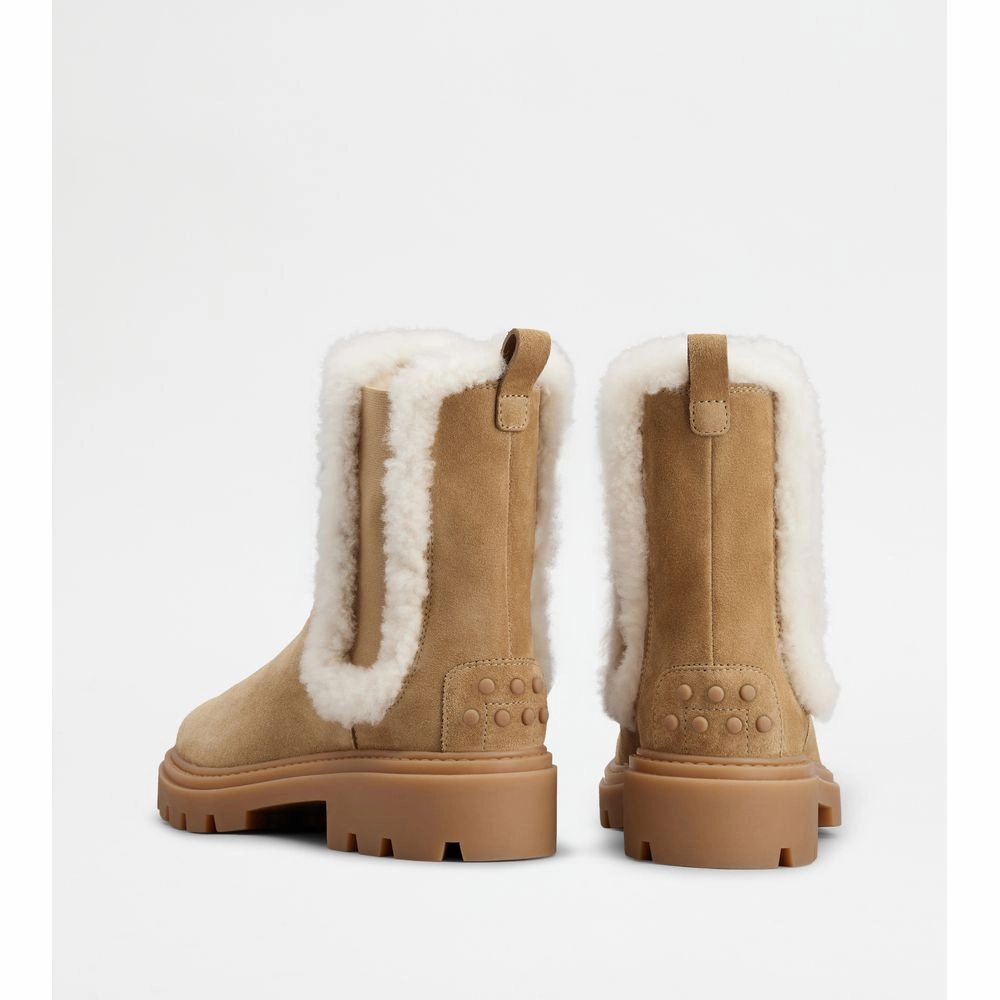 Tod's Chelsea Boots in Suede and Sheepskin Most Comfortable Waterproof Chelsea Boots