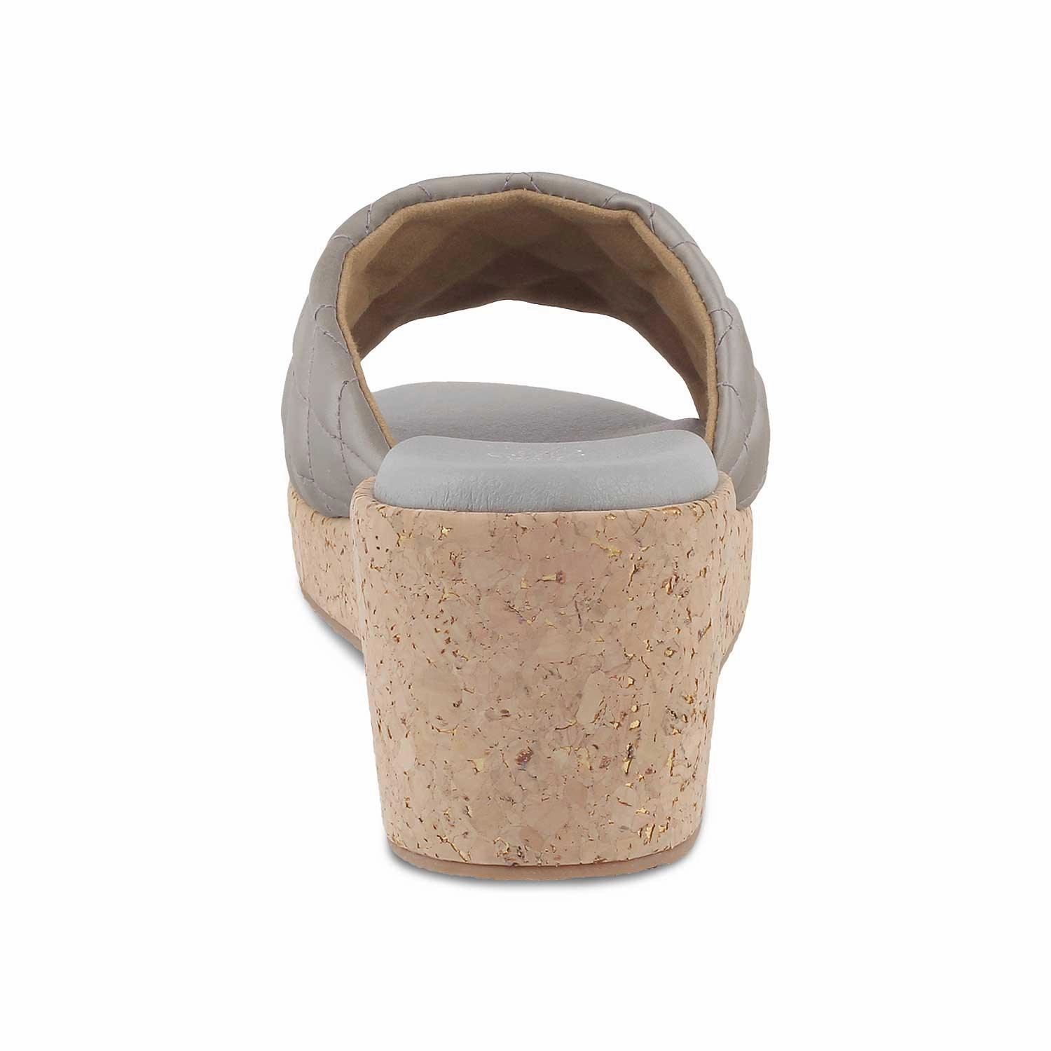 The Ela Grey Women's Dress Wedge Sandals Tresmode Slide Sandals On Sale