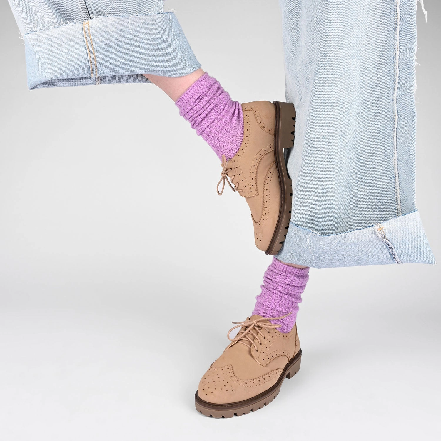 Brogues Oxfords CLAUDIYA OXFORD LOAFER FLAT IN FAUX SUEDE