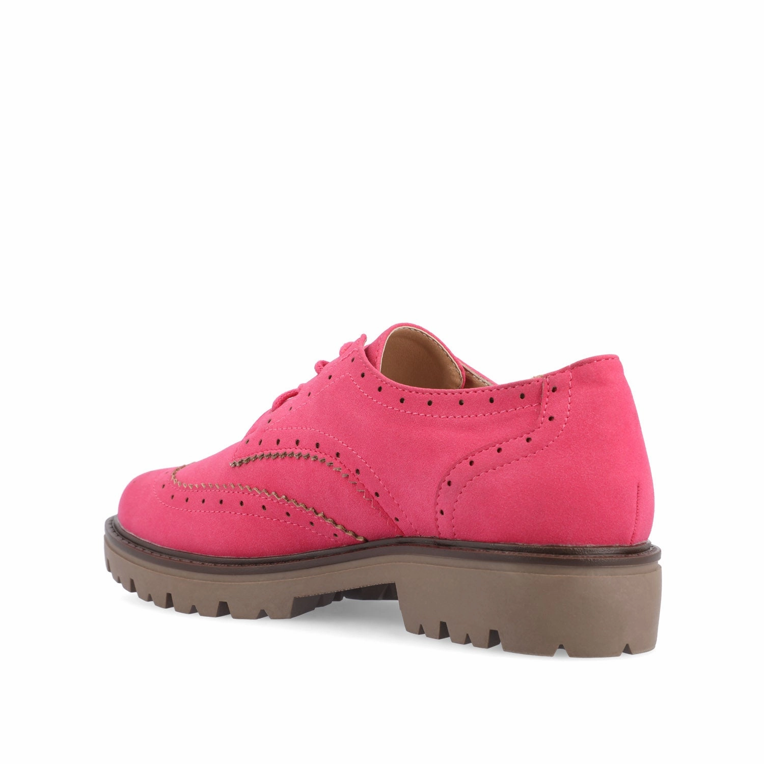 Lace-up Platform Oxford CLAUDIYA OXFORD LOAFER FLAT IN FAUX SUEDE