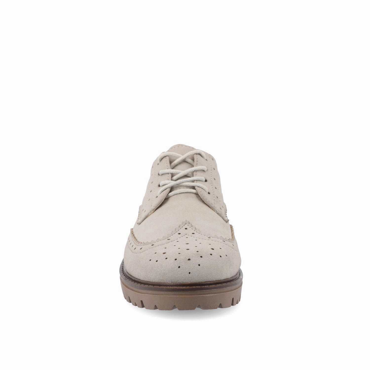 Lacing Oxfords CLAUDIYA OXFORD LOAFER FLAT IN FAUX SUEDE