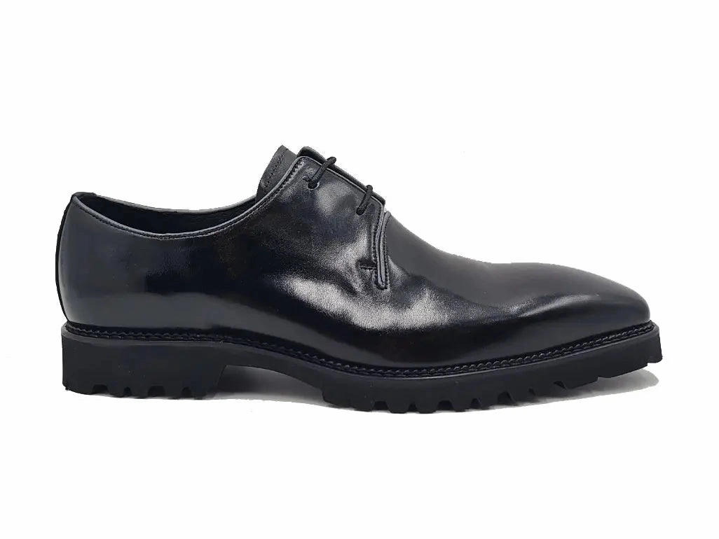 Print Lace Up Shoes Whole Cut Derby With Lug Sole