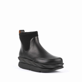 2976 Polished Smooth Platform Chelsea Boots Women's Mellow Flow Chelsea Boot In Black