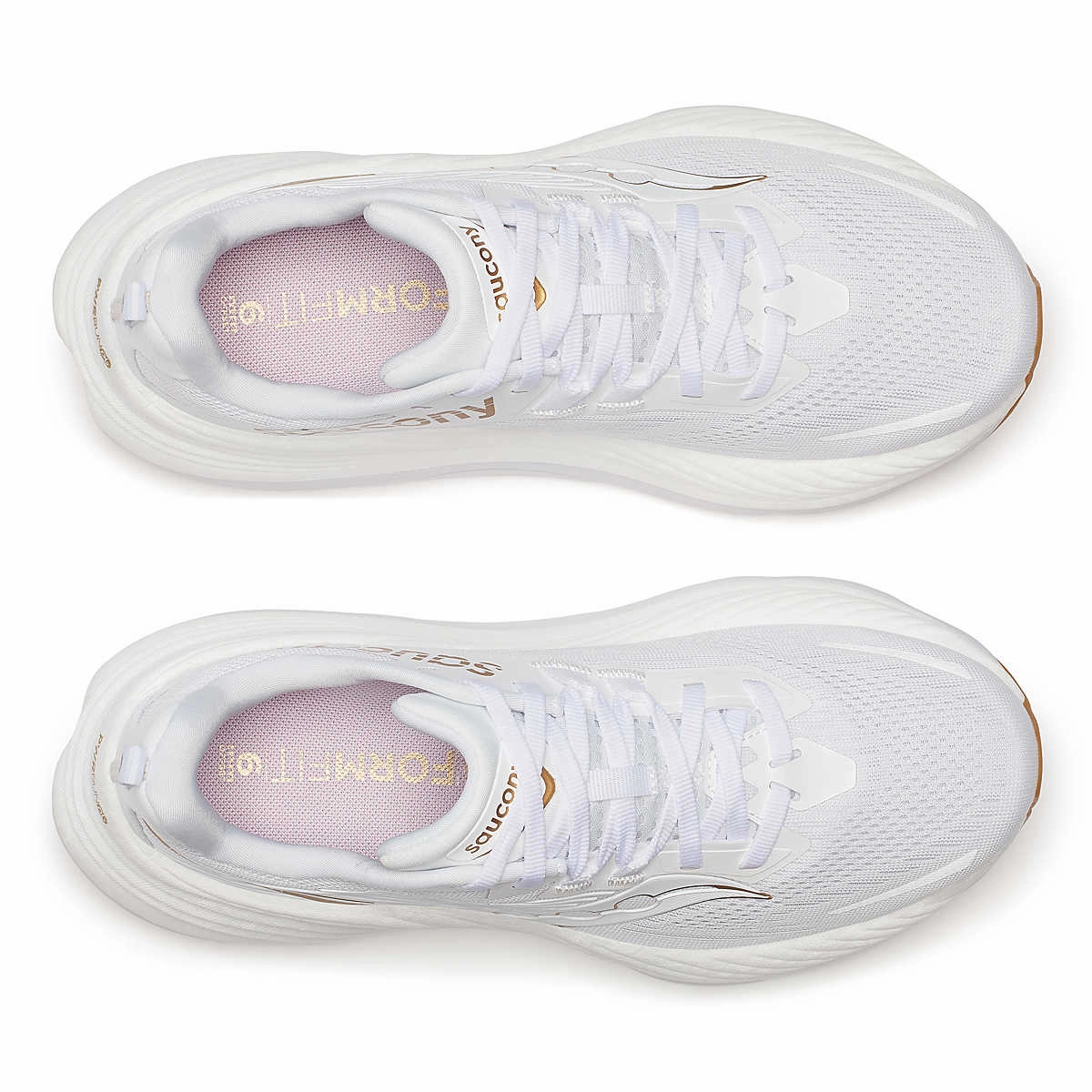 Women's Saucony Hurricane 24 (White/Gold) Training And Walking Shoes