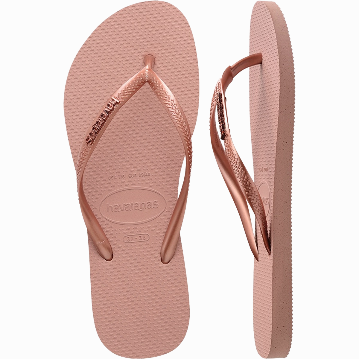 Women's Slim Logo Metallic Sandal Cheetah Flip Flops