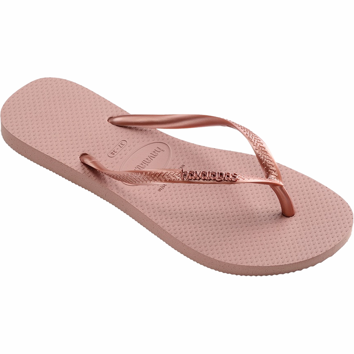 Women's Slim Logo Metallic Sandal Ice Flip Flops