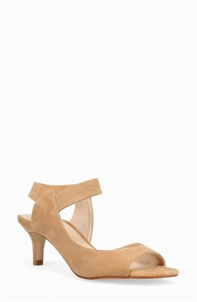 High Heels And Stockings Women's Suede Binni Heels In Latte