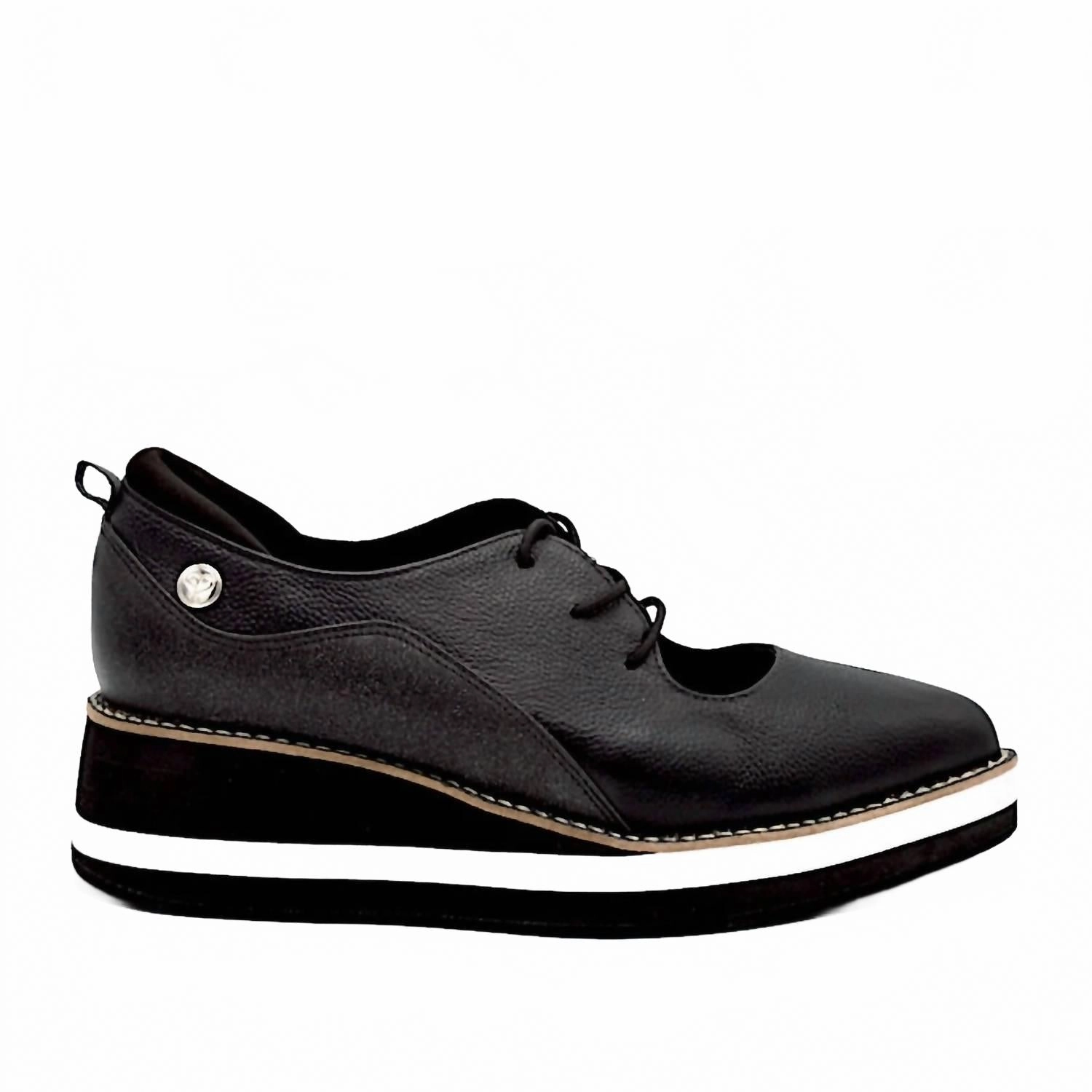 Monkey Feet Oxfords Women's Tempo Oxford Shoes In Black/shine Leather
