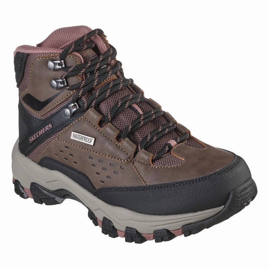 Thin Hiking Boots Women's Wide Fit Skechers 158257 Selmen Hiking Waterproof Boots