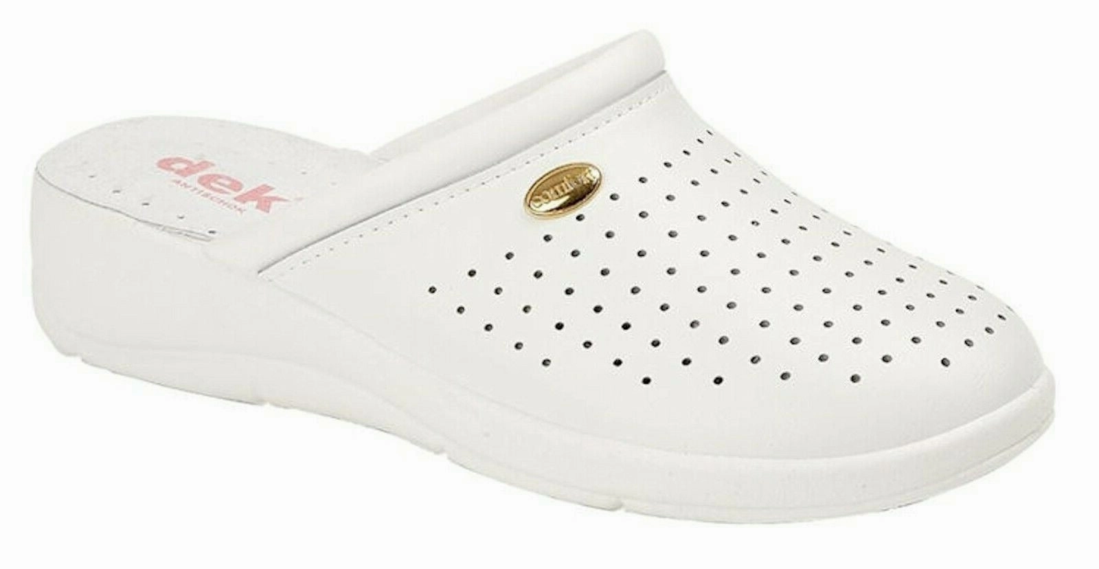 Womens Wide Fit DEK L128 Mule Sandals Hat And Clogs Bleach