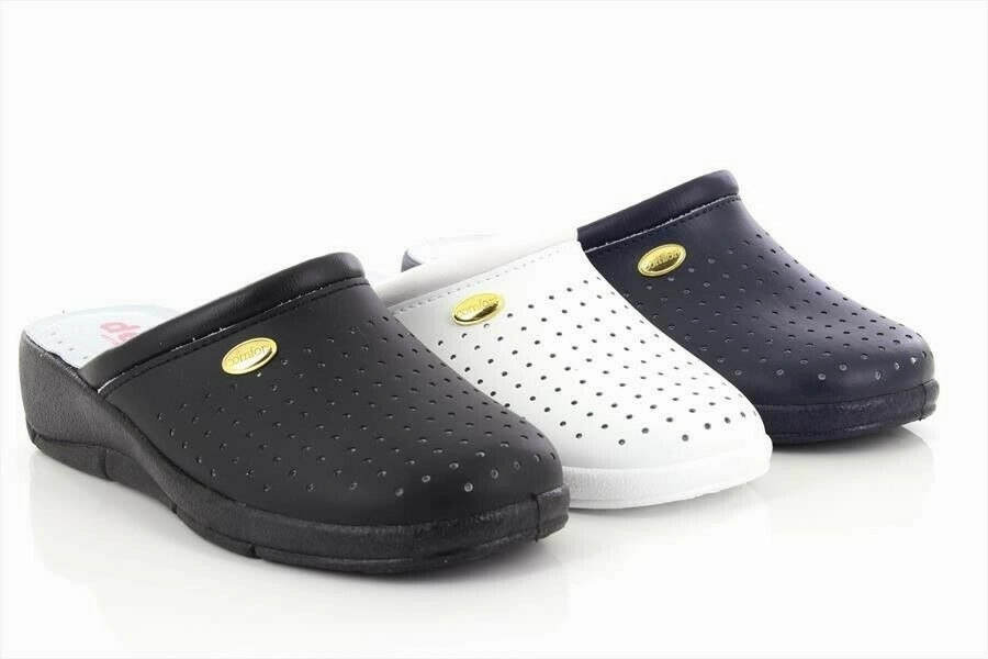 Womens Wide Fit DEK L128 Mule Sandals Rugged Shark Lined Clogs