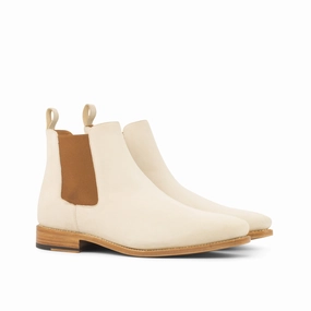 Koi Chelsea Boots Ivory Cream Suede Chelsea Boots