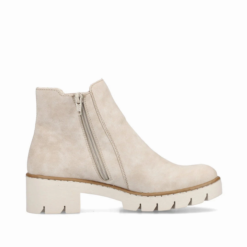 The Ainsley Chelsea Boots X5772-60 Beige Chelsea Side Zip
