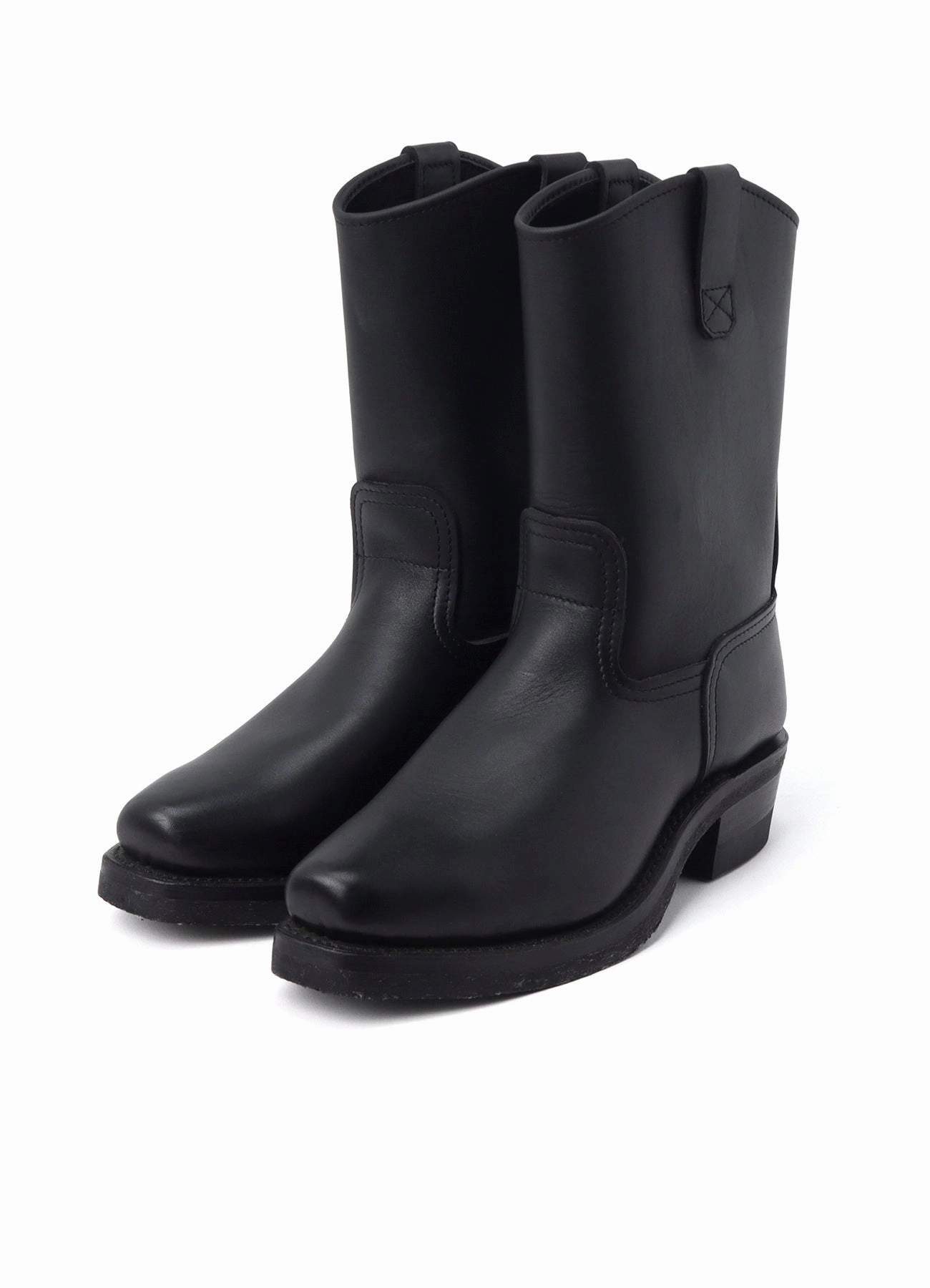 Y's for men  MASSESHORWEEN LEATHER  MOTORCYCLE BOOTS Knee High Flat Boots