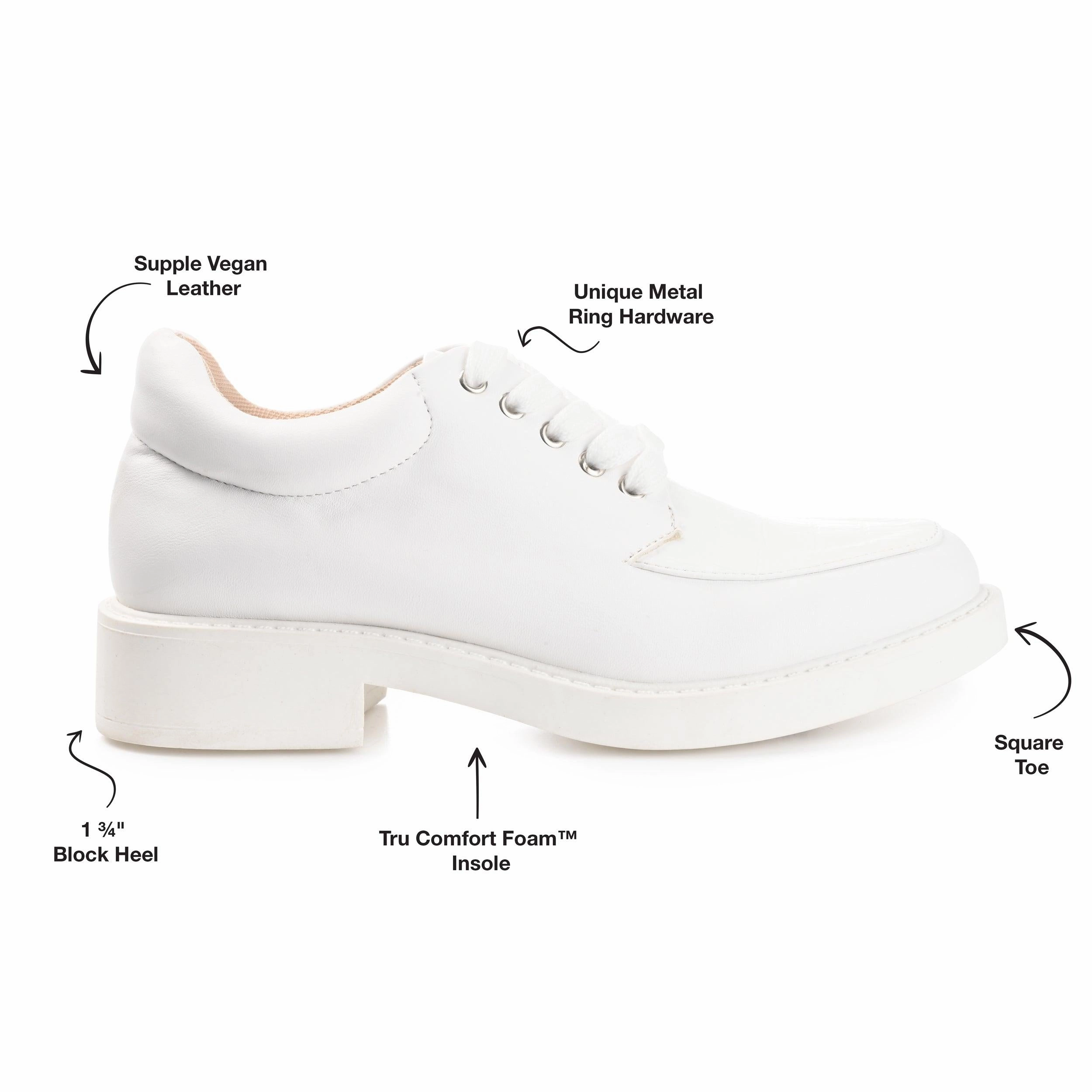 Oxford Closed Lacing ALIAH OXFORD FLATS IN VEGAN LEATHER