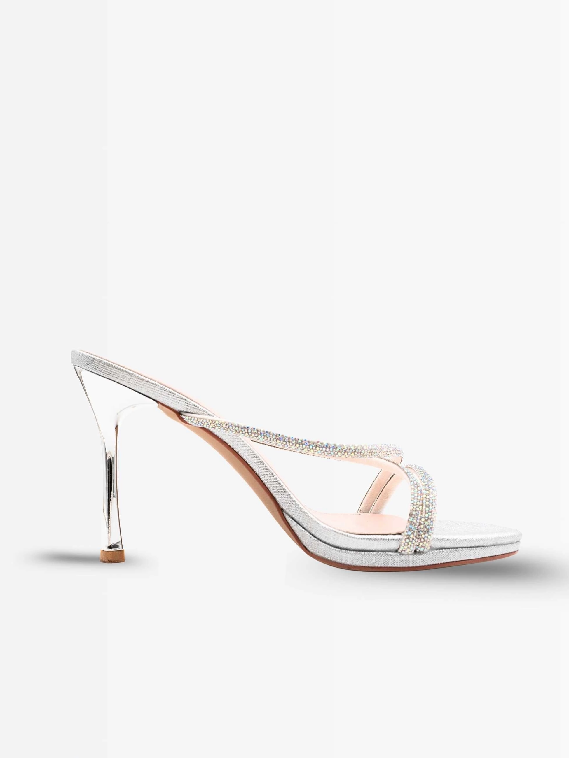 Zendaya Bling Pencil Heels Knee High Block Heel Boot