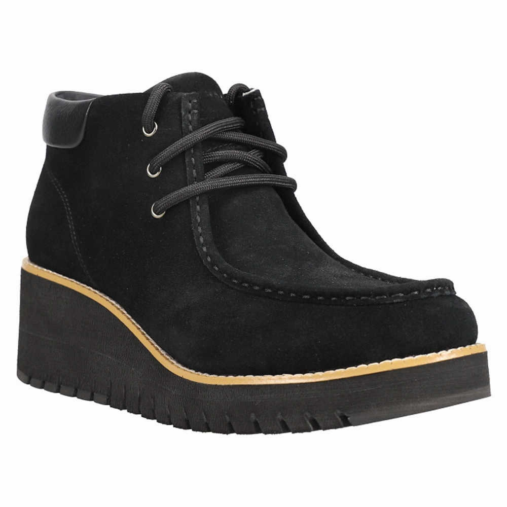 ZEROGRAND City Round Toe Lace Up Wedge Boots Wide Snow Boots