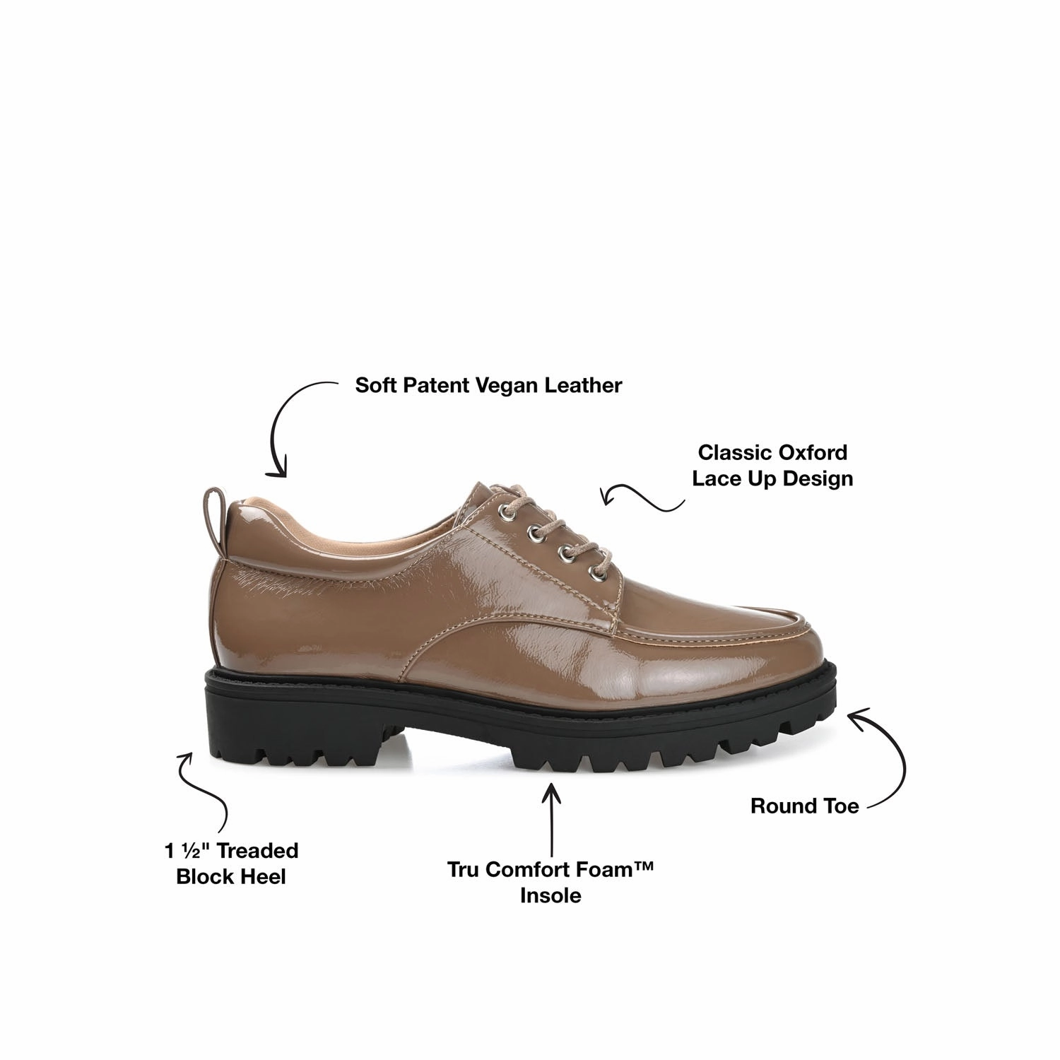 Royal Oxford ZINA OXFORD LOAFER FLATS IN PATENT